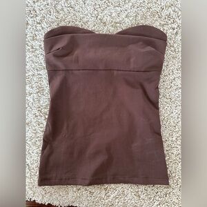 Zara Brown Strapless Top